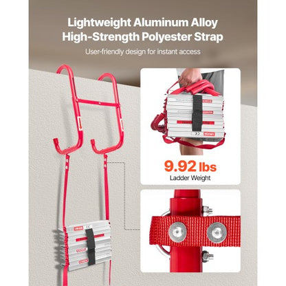 Fire Escape 2-Storey 13 Foot Retractable Emergency Safety Ladder | EU