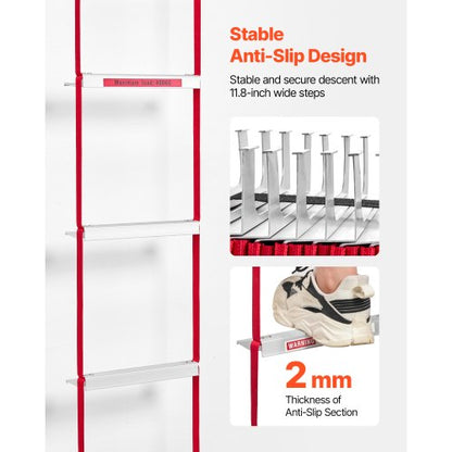 Fire Escape 2-Storey 13 Foot Retractable Emergency Safety Ladder | EU