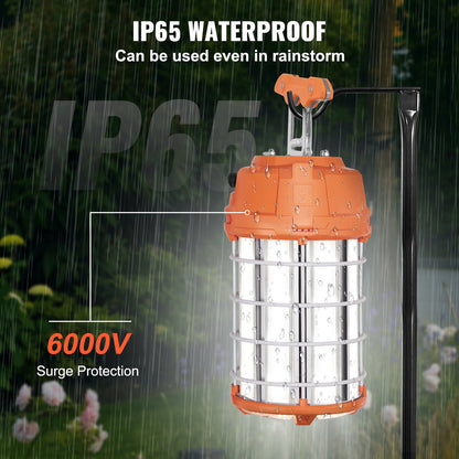 LED Portable Work Lamp, 150W, 20000lm, 5000K Durable & Water-Resistant, Linkable up to 6 Units, Ceiling or Stand Job Site Illumination for Both Indoor & Outdoor Use