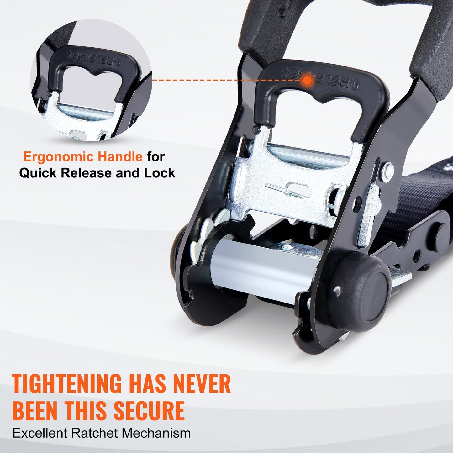 Ratschen-Spanngurte (4er-Pack), 2300 kg maximale Bruchfestigkeit, inkl. 4 Premium-Ratschen-Spanngurte 4,1 x 20,3 cm mit gepolsterten Griffen, zur Ladungssicherung beim Bewegen, für Haushaltsgeräte, Rasengeräte, Motorräder