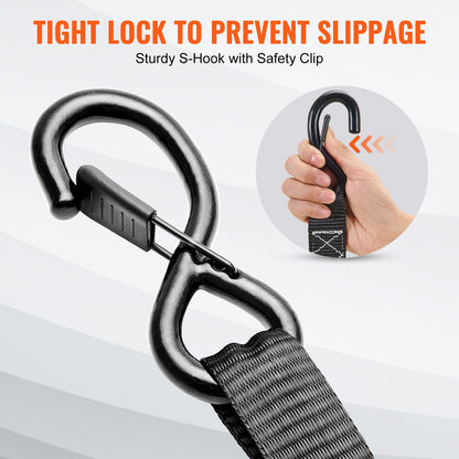 Ratchet Tie Down Straps (4PK), 5208 lb Max Break Strength, Includes 4 Premium 1.6" x 8' Rachet Tie Downs with Padded Handles, for Moving Securing Cargo, Appliances, Lawn Equipment, Motorcycle
