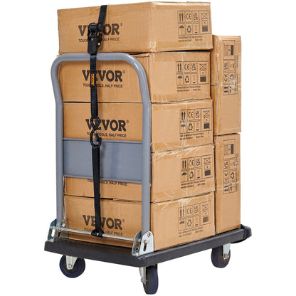 Ratschen-Spanngurte (4er-Pack), 2200 lb maximale Bruchfestigkeit, inkl. 4 Premium-Ratschen-Spanngurte 1" x 15" mit gepolsterten Griffen, zur Sicherung beweglicher Ladungen, Haushaltsgeräte, Rasengeräte, Motorräder