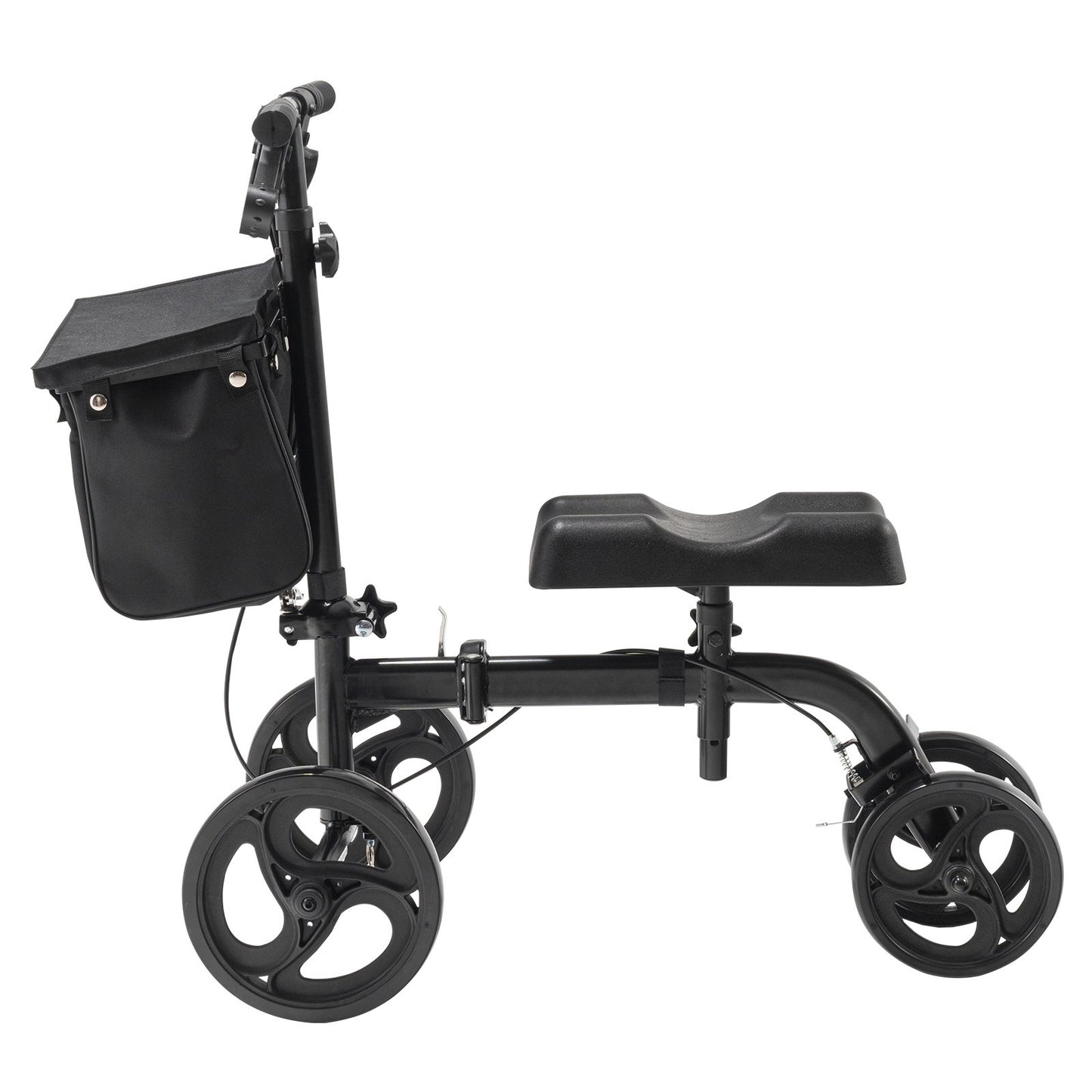 Folding Knee Scooter, Carbon Steel Steerable Knee Walker with Height Adjustable Handlebar &amp; Knee Pads, All-Terrain Wheels, Dual Brakes, Leg Recovery Scooter for Broken Ankle Foot Injuries
