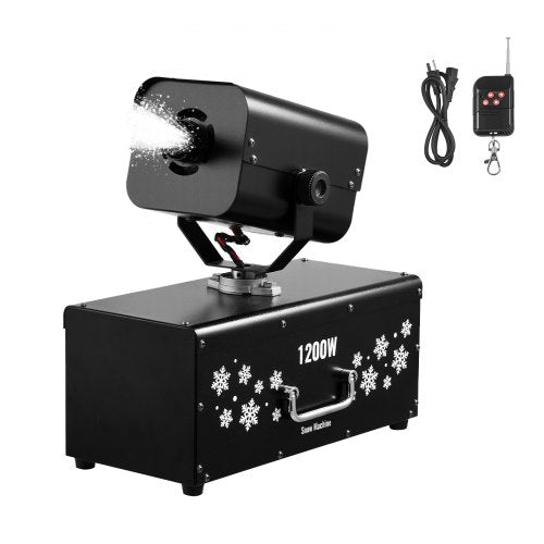 Snow Machine, 1200W 90° Shaking Head Snow Maker with Wireless Remote Control, High Output Snowmaking Machine Coverage up to 12 ㎡ for Christmas Wedding Parties Stage Snowflake Effect