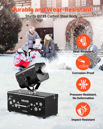 Snow Machine, 1200W 90° Shaking Head Snow Maker with Wireless Remote Control, High Output Snowmaking Machine Coverage up to 12 ㎡ for Christmas Wedding Parties Stage Snowflake Effect