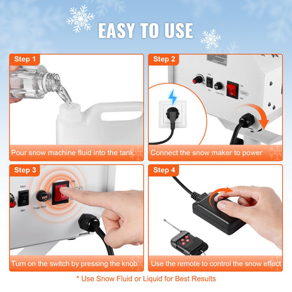 Schneemaschine 1200W Schneeerzeuger mit höhenverstellbarem Ständer