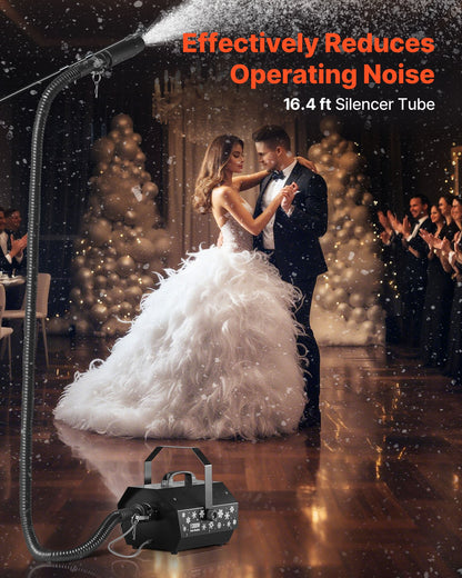 Snow Machine, 1300W Super Silent Snow Maker, Portable Wireless Remote Control Snowmaking Machine, Outdoor & Indoor Snowflake Maker for Xmas Party Wedding Stages Mall Snowflake Effects Decor