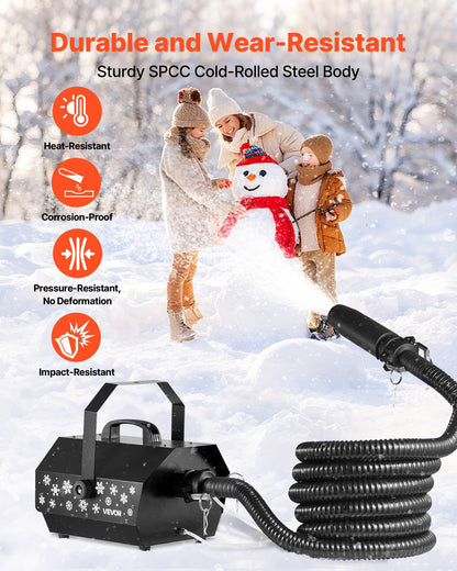 Snow Machine, 1300W Super Silent Snow Maker, Portable Wireless Remote Control Snowmaking Machine, Outdoor & Indoor Snowflake Maker for Xmas Party Wedding Stages Mall Snowflake Effects Decor