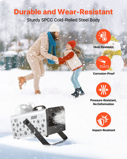 Snow Machine, 1500W Handheld/Hanging Snow Maker By Wireless Remote Control, Portable Snowmaking Machine, High Output Snowflake Maker with 5L Tank for Christmas Party Wedding Stage Effects