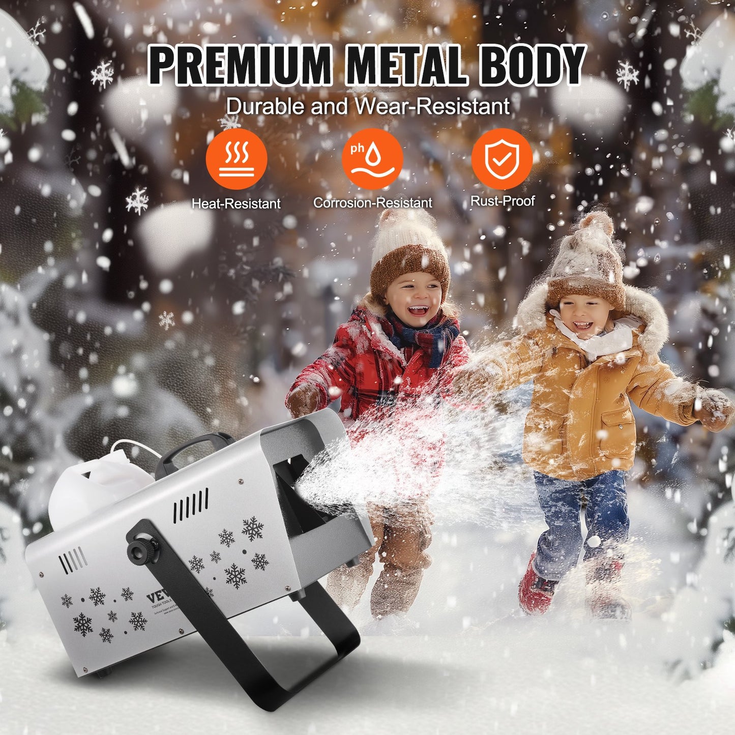 Snow Machine 1500W Wireless Remote Handheld Hanging Snow Making Machine