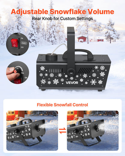 Snow Machine, 650W Handheld/Hanging Fake Snow Maker, Snowmaking Machine with Portable Handle, Outdoor & Indoor Artificial Snowflake Maker for DJ Stage Parties Christmas Decor