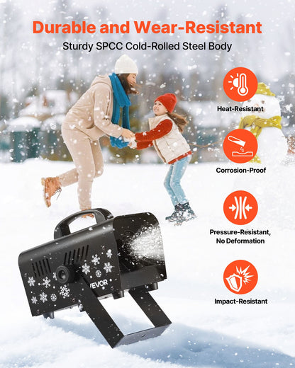 Snow Machine, 800W Handheld/Hanging Snow Maker, Portable Wireless Remote Snowmaking machine with 1L Tank & Handle, Outdoor & Indoor Snowflake Maker for Christmas Party Stage Effect