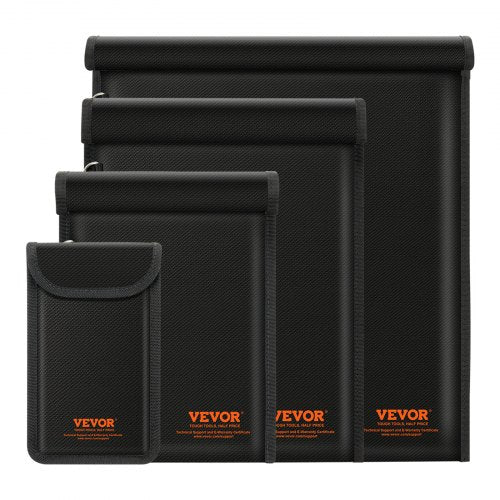 Faraday Bags, 4 Pack Faraday Pouch Set for Laptop (16.9x15"), Tablet (13x10.2"), Phone (7.87x4.7") & Radio (10.6x7.8"), Fireproof Signal Blocking Holder, Anti-Theft & Anti-Hacking Pouch Blocker