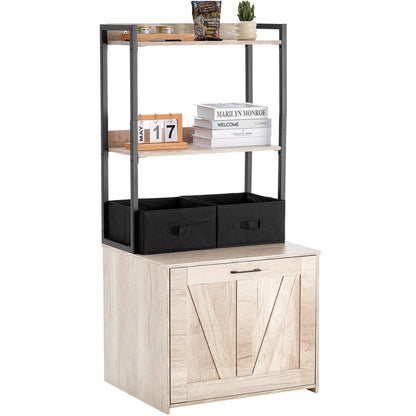 Katzentoilettengehäuse Katzentoilettenmöbel versteckt 2 Regale und 2 Körbe