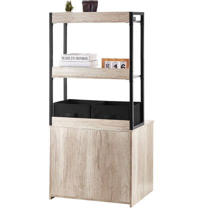 Katzentoilettengehäuse Katzentoilettenmöbel versteckt 2 Regale und 2 Körbe