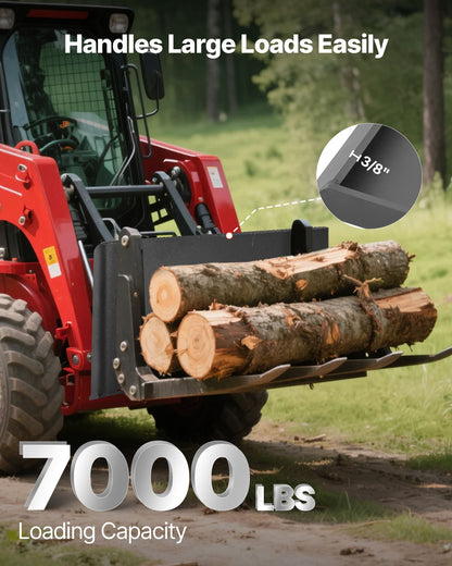 3/8 in Skid Steer Mount Plate, Universal Quick Attach Mount Plate, Easy to Bolt, 7000lbs Load Capacity, Heavy Duty Steel Loader Plates Compatible with Kubota Bobcat Skid Steers & Tractors
