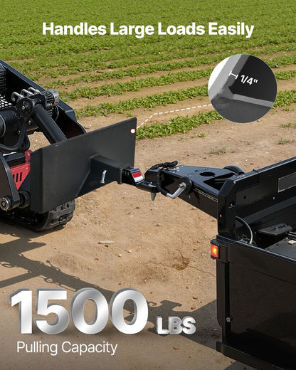 1/4 in Skid Steer Mount Plate with 2" Receiver Hitch, Universal Quick Attach Mount Plate, 1500lbs Capacity, Heavy Duty Steel Loader Plates Compatible with Toro Dingo Skid Steers & Tractors