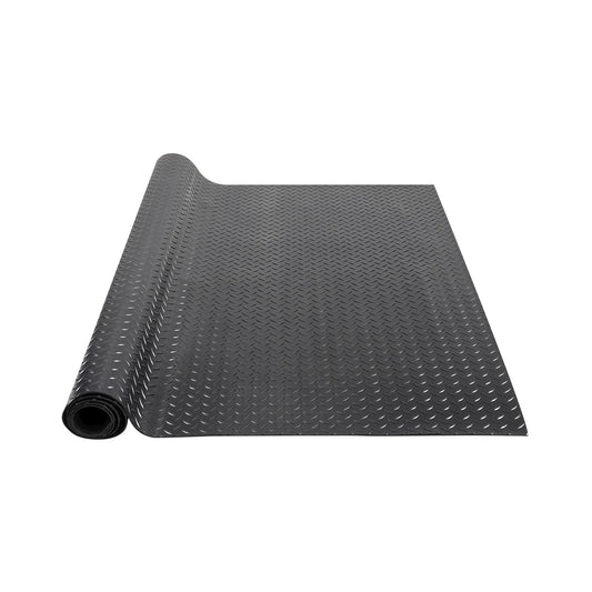 Diamond-Plate-Gummibodenrolle, 3 mm x 4 ft x 15 ft Garagenbodenmatte, SBR-Gummi-Garagenbodenrolle, leicht zu reinigen, Diamond-Plate-Gummimatte für unter Autos, Garagenindustrie-Fitnessstudio, schwarz