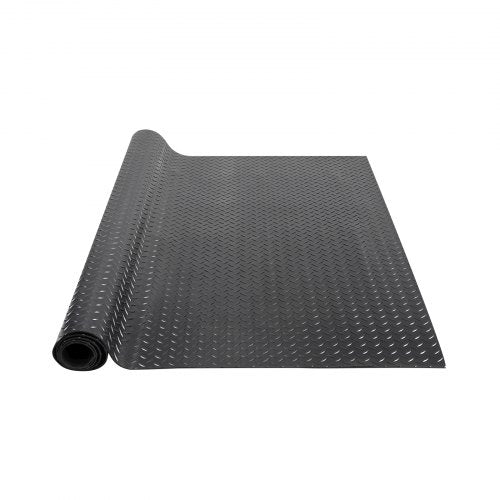 Diamond-Plate Rubber Flooring Roll, 3 mm x 4 ft x 6 ft Garage Floor Mat, SBR Rubber Garage Flooring Roll, Easy to Clean, Diamond Plate Rubber Mat for Under Cars, Garage Industry Gym, Black