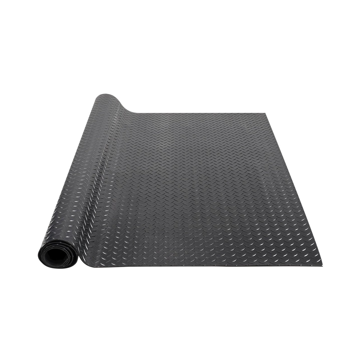 Diamond-Plate-Gummibodenrolle, 3 mm x 4 ft x 6 ft Garagenbodenmatte, SBR-Gummi-Garagenbodenrolle, leicht zu reinigen, Diamond-Plate-Gummimatte für unter Autos, Garagenindustrie-Fitnessstudio, schwarz