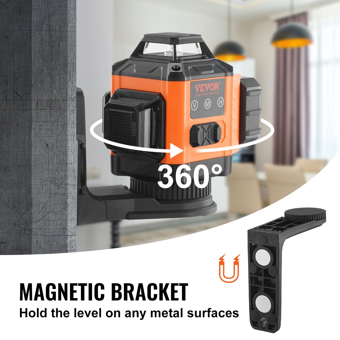 Laser-Wasserwaage, 30,5 m, grünes Kreuz, selbstnivellierend, hochpräzise Messung