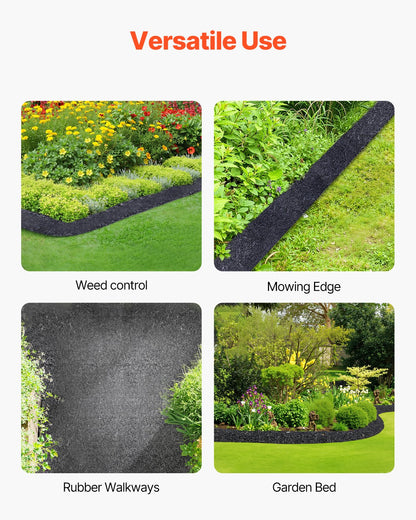 Rubber Mulch Roll for Landscaping 120 x 4.5 Inch Rubber Mulch Mat Pathway