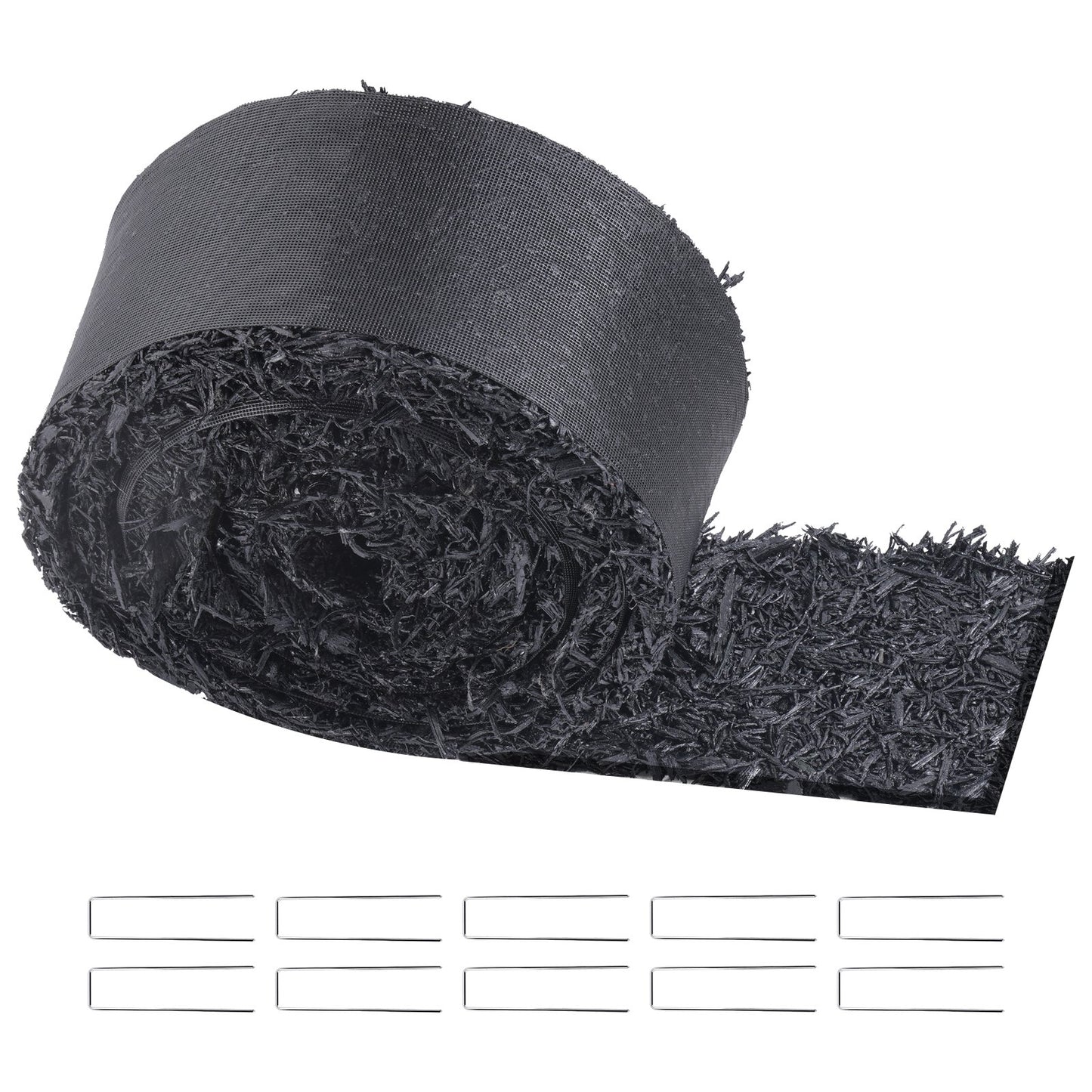 Rubber Mulch Roll for Landscaping 120 x 4.5 Inch Rubber Mulch Mat Pathway