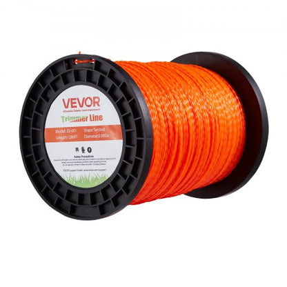 0.095 in 1280 ft String Trimmer Line, Orange Heavy Duty Weed Eater String, Premium Nylon Universal Replacement Trimmer Line Spool with Twisted Design, Suitable for Professional & Homeowner Use