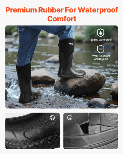 Skyddsskor för män Neopren gummi arbetsregnstövlar storlek 11 US