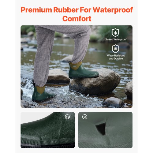 ankeldäcksstövlar dam Vattentäta halkfria arbetsregnstövlar storlek 9 US