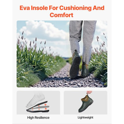 ankeldäcksstövlar dam Vattentäta halkfria arbetsregnstövlar storlek 9 US