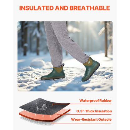 ankeldäcksstövlar dam Vattentäta halkfria arbetsregnstövlar storlek 9 US