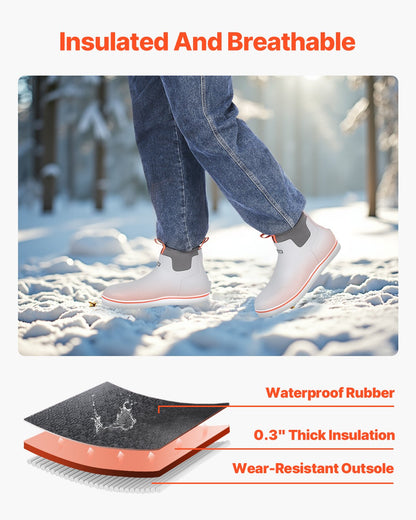 Ankeldäcksstövlar för män Vattentäta halkfria arbetsregnstövlar storlek 12 US