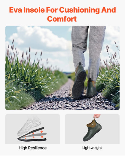 Ankeldäcksstövlar dam Vattentäta halkfria arbetsregnstövlar storlek 11 US