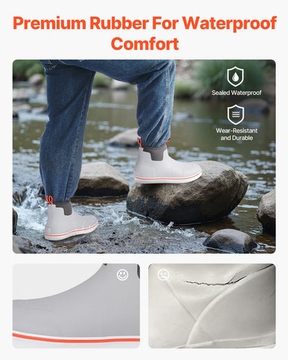 Ankel Deck Boots för män Vattentäta halkskyddade arbetsregnstövlar storlek 11 US
