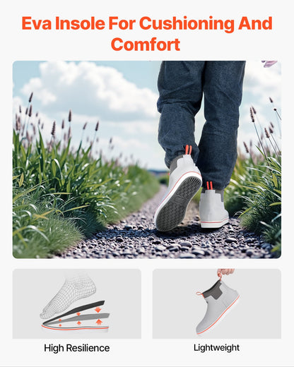 Ankel Deck Boots för män Vattentäta halkskyddade arbetsregnstövlar storlek 11 US