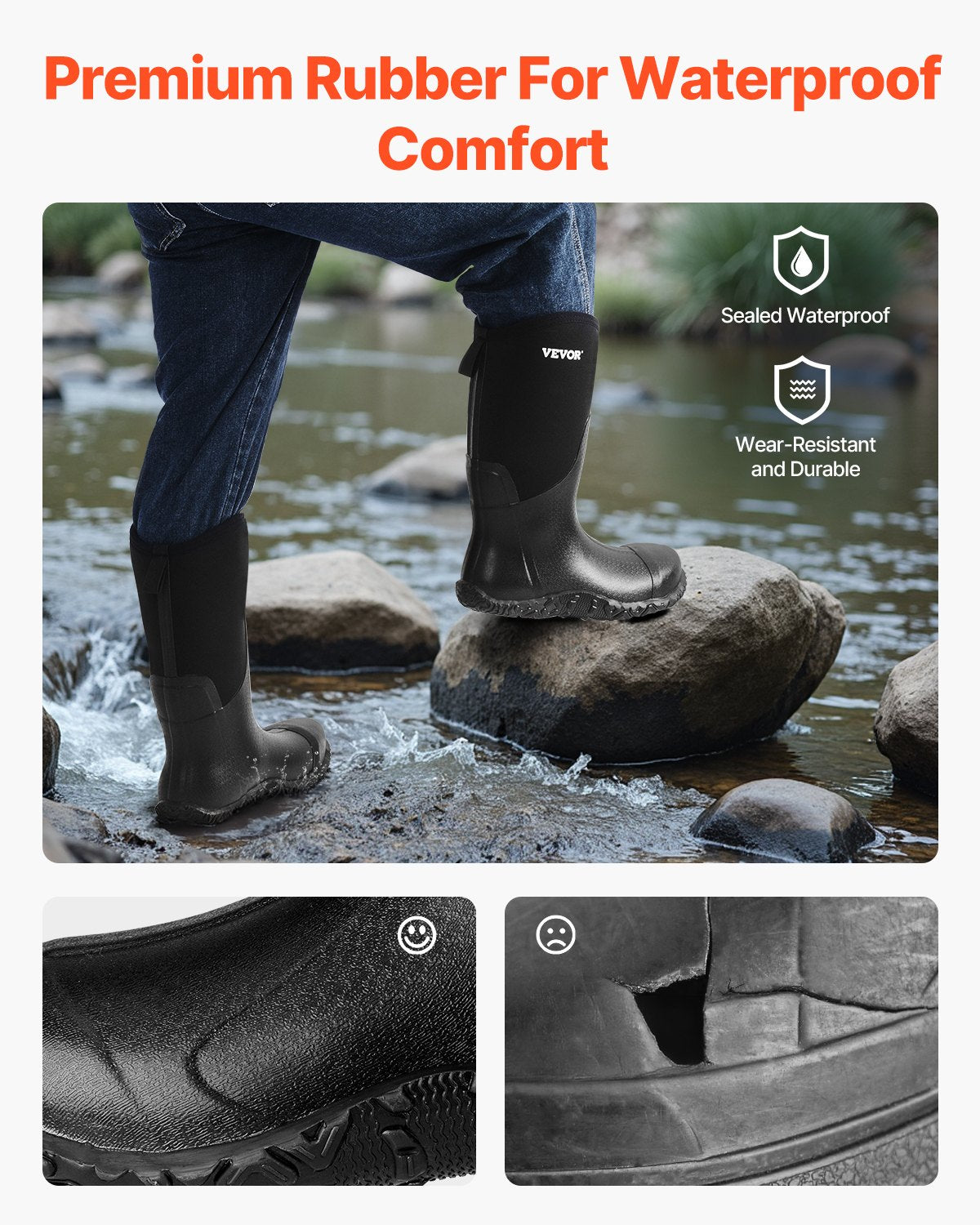 Gummistövlar Män Skyddsskor Ståltå Work Regnstövlar Storlek 10 US