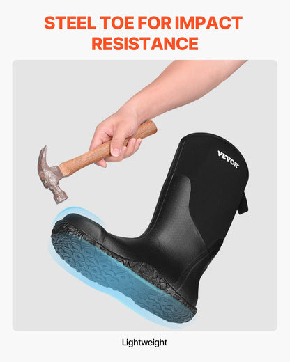 Gummistövlar Män Skyddsskor Ståltå Work Regnstövlar Storlek 13 US