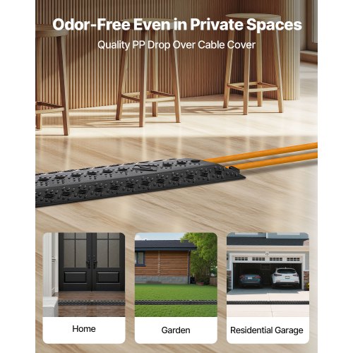 Kabelskydd för nedfall, 7 938 kg/axellastkapacitet, Kraftig kabelslangskyddsramp, Golvkabelskydd, För områden med hög gångtrafik, Inomhus, Utomhus, Hem, Kontor, Lager, 3-pack |  EU
