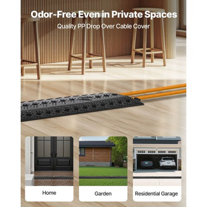 Kabelskydd för nedfall, 7 938 kg/axellastkapacitet, Kraftig kabelslangskyddsramp, Golvkabelskydd, För områden med hög gångtrafik, Inomhus, Utomhus, Hem, Kontor, Lager, 3-pack |  EU