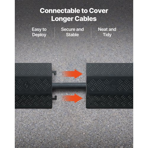 Kabelskydd för nedfall, 7 938 kg/axellastkapacitet, Kraftig kabelslangskyddsramp, Golvkabelskydd, För områden med hög gångtrafik, Inomhus, Utomhus, Hem, Kontor, Lager, 3-pack |  EU