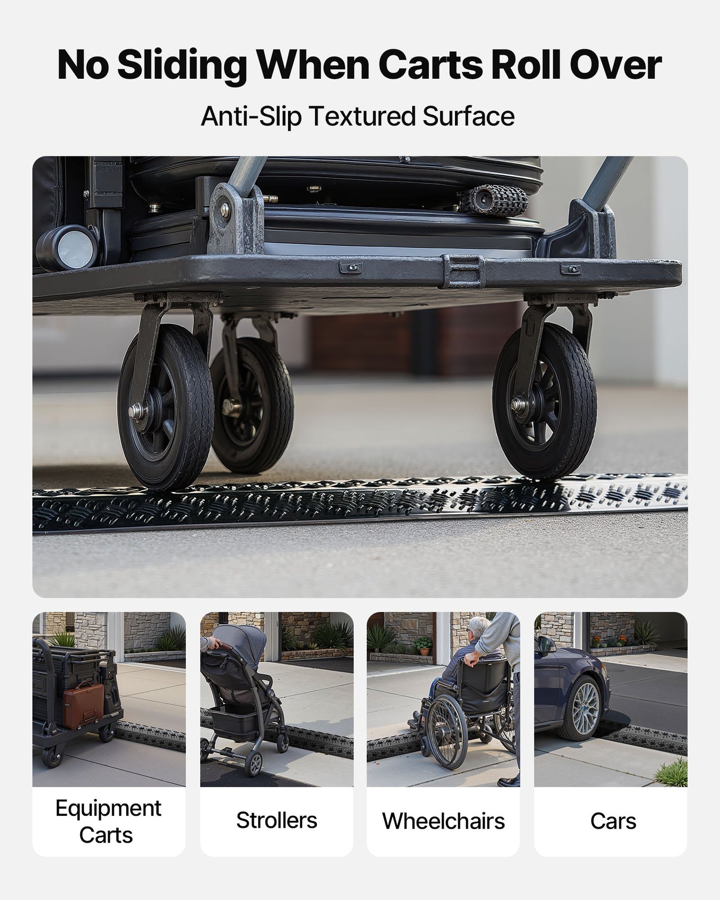 Drop Over Cable Cover, 17,500 lbs/Axle Load Capacity, Heavy Duty Cable Hose Protector Ramp, Floor Cord Cover, for High Walking Traffic Areas, Indoor, Outdoor, Home, Office, Warehouse, 3 Pack