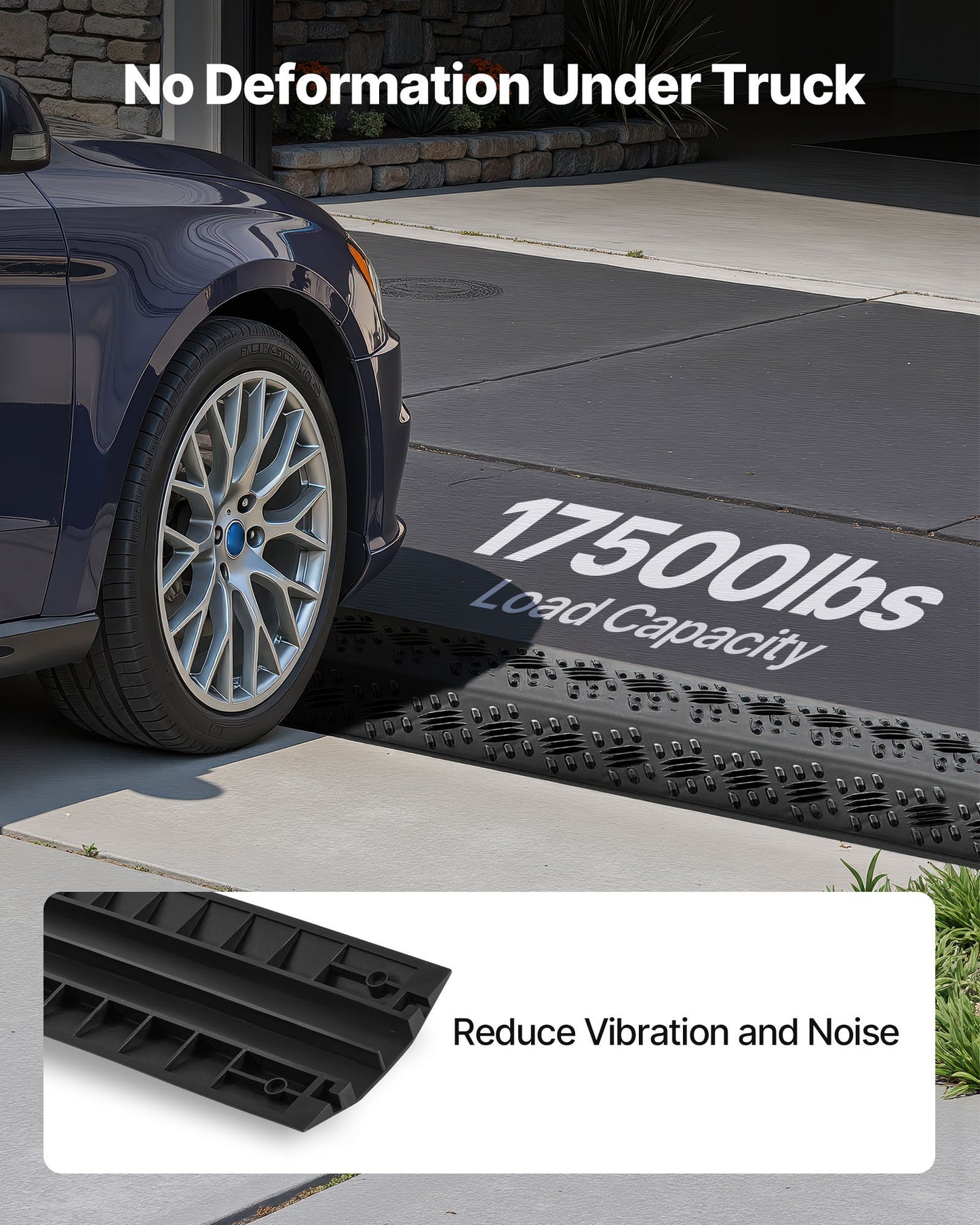 Drop Over Cable Cover, 17,500 lbs/Axle Load Capacity, Heavy Duty Cable Hose Protector Ramp, Floor Cord Cover, for High Walking Traffic Areas, Indoor, Outdoor, Home, Office, Warehouse, 1 Pack