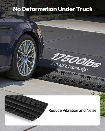 Drop Over Cable Cover, 17,500 lbs/Axle Load Capacity, Heavy Duty Cable Hose Protector Ramp, Floor Cord Cover, for High Walking Traffic Areas, Indoor, Outdoor, Home, Office, Warehouse, 1 Pack