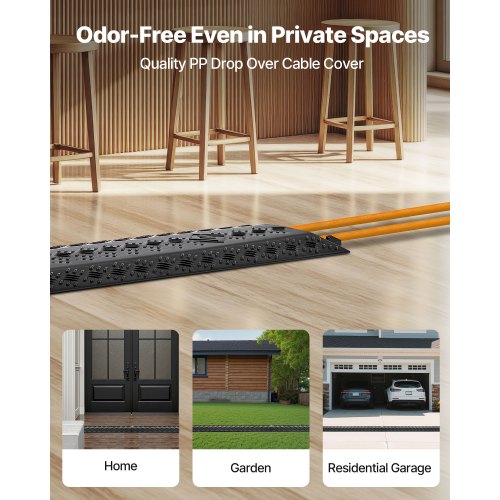 Kabelskydd för nedfall, 7 938 kg/axellastkapacitet, Kraftig kabelslangskyddsramp, Golvkabelskydd, För områden med hög gångtrafik, Inomhus, Utomhus, Hem, Kontor, Lager, 2-pack |  EU
