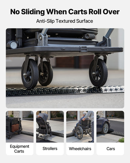 Drop Over Cable Cover, 17,500 lbs/Axle Load Capacity, Heavy Duty Cable Hose Protector Ramp, Floor Cord Cover, for High Walking Traffic Areas, Indoor, Outdoor, Home, Office, Warehouse, 2 Pack