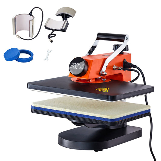 Heat Press Machine 12x15in 5in1 Sublimation Transfer T-shirt tallrik Mugg Cup