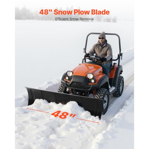 snöplogssats, 122 cm universal snöplogsfäste, höjd- och vänster-högerjusterbar, snabb att ta av, ATV-skrapblad i stål, 3 monteringsalternativ, effektiv snöröjning, för de flesta ATV och UTV |  EU