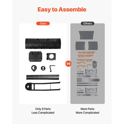 snöplogssats, 122 cm universal snöplogsfäste, höjd- och vänster-högerjusterbar, snabb att ta av, ATV-skrapblad i stål, 3 monteringsalternativ, effektiv snöröjning, för de flesta ATV och UTV |  EU