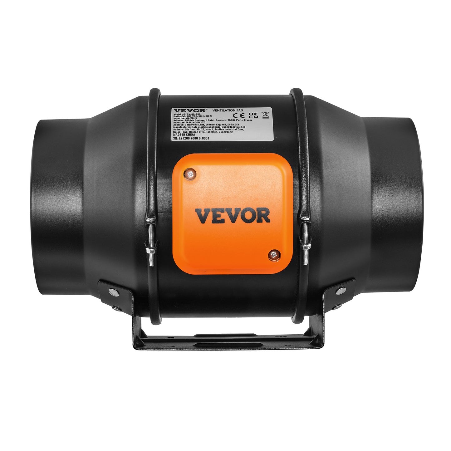 6 inch inline duct fan HVAC exhaust fan kit EC variable speed control